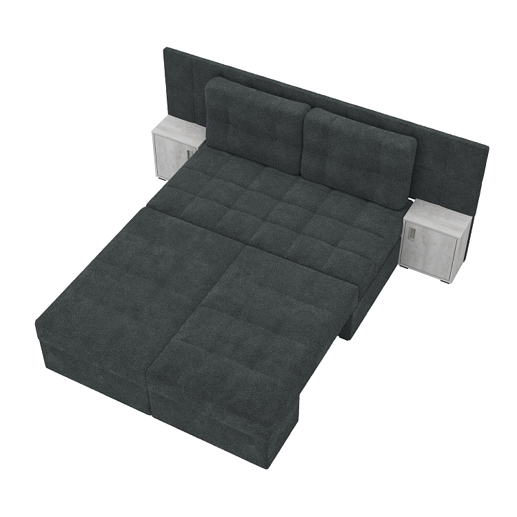 Даллас М / диван - кровать велюр джоя 018 графит/ЛДСП бетон пайн белый новая упаковка